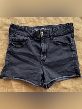 American Eagle Outfitters Women's Dark Gray Jean Shorts Size 12 Stretch
